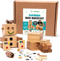 Eco Friendly Woodworking Kits Build Your Own Wooden Build a crazy Cool Robot Mini-Maker Kits great STEM activity mini-makers