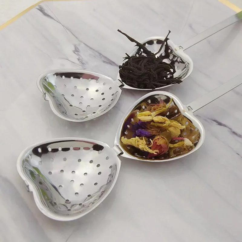 Factory Direct ladle with handle Stainless steel  Heart-shaped tea filter Tea infuser Spice coffee tea infuser