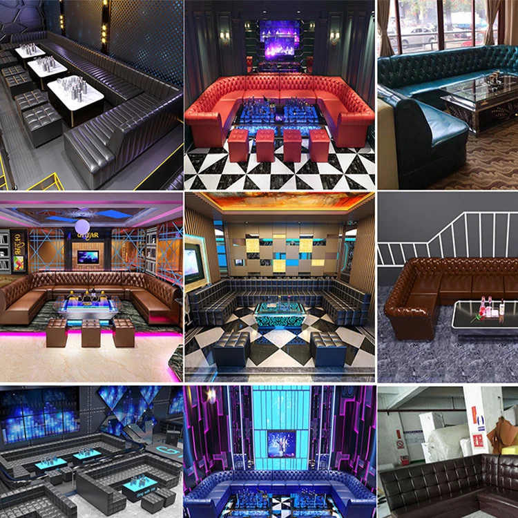 Customized Bar Or Club Lounge Solid Wood Disco Sofa Furniture For Nightclub Engineering