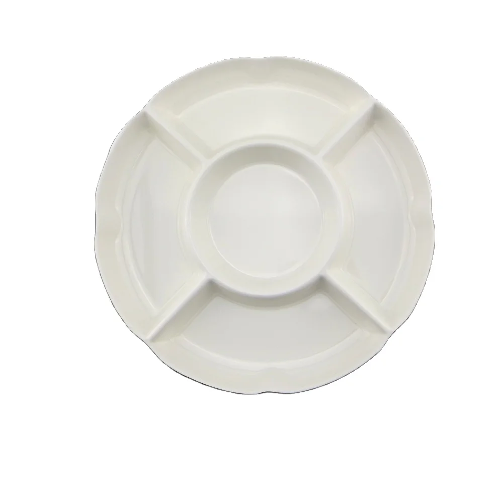 Sebest-factory green round 5 section color baking dish set melamine dinner ware melamine divided dinner plate