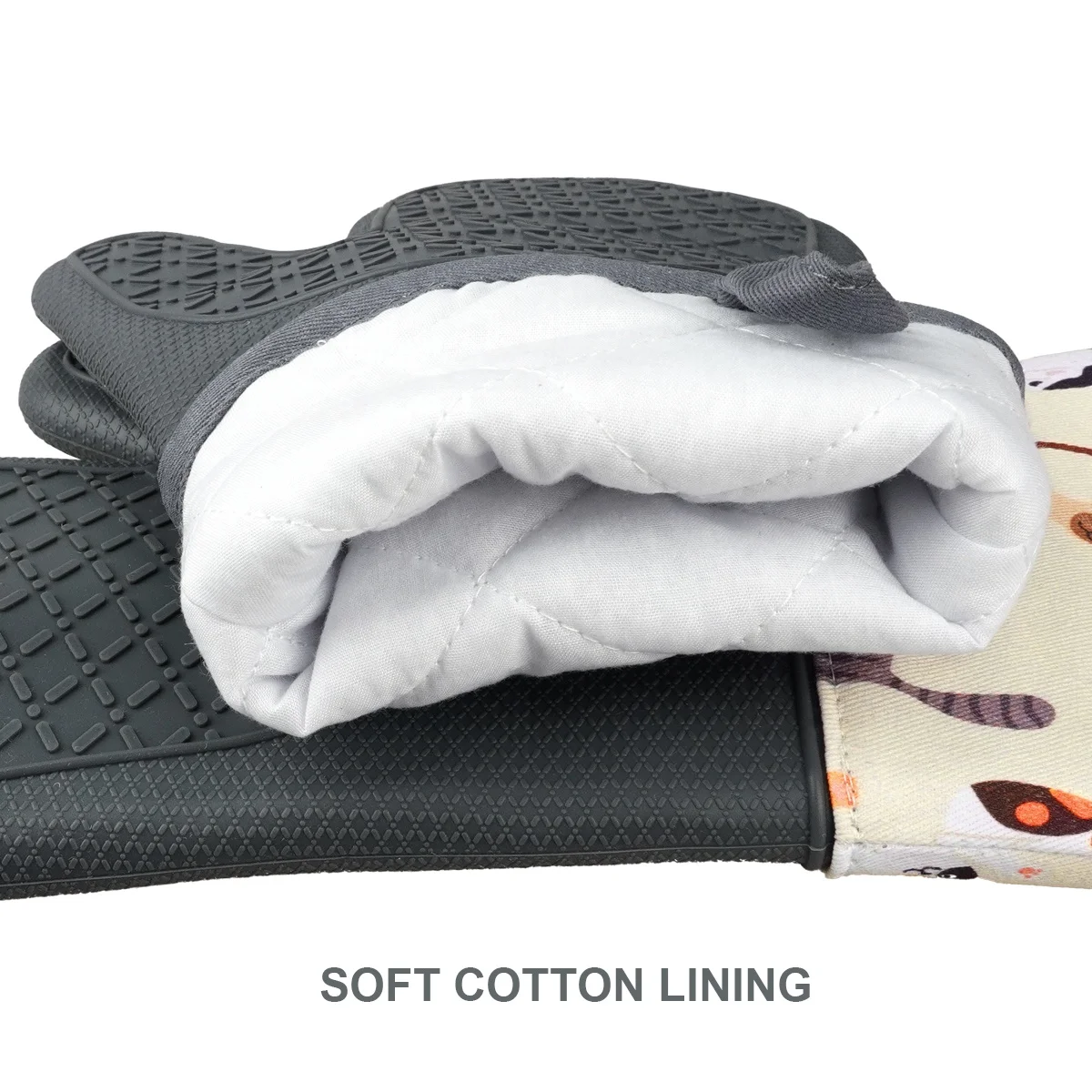 New Pattern Printing Silicone Oven Gloves Kitchen Heat Resistant Cooking Custom Oven Mitten