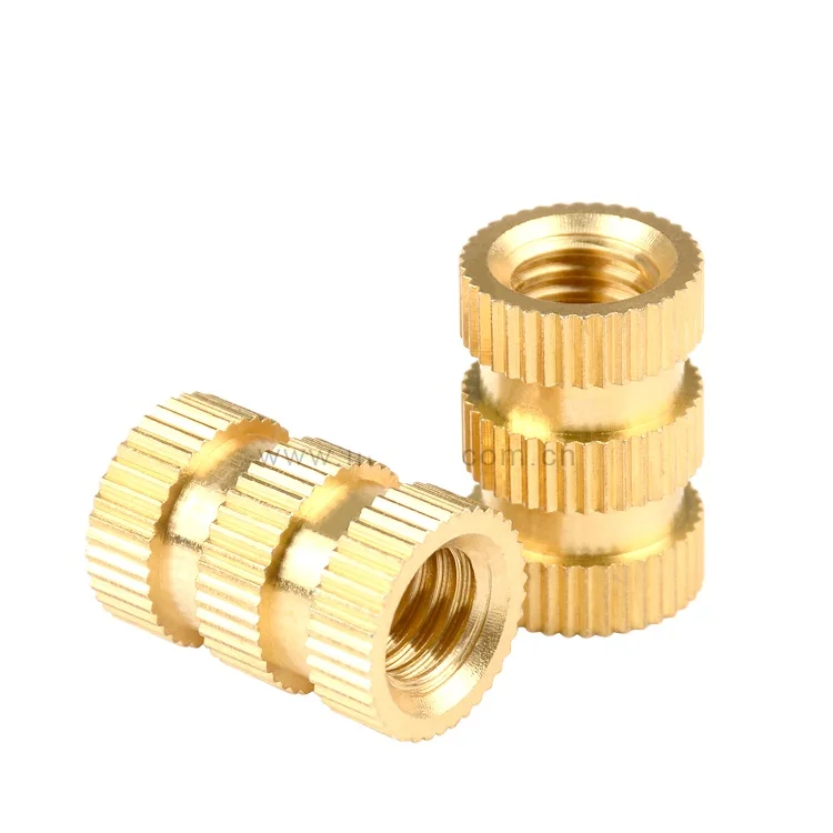 Straight Knurled Molded-In Threaded Insert With Slot For Plastics