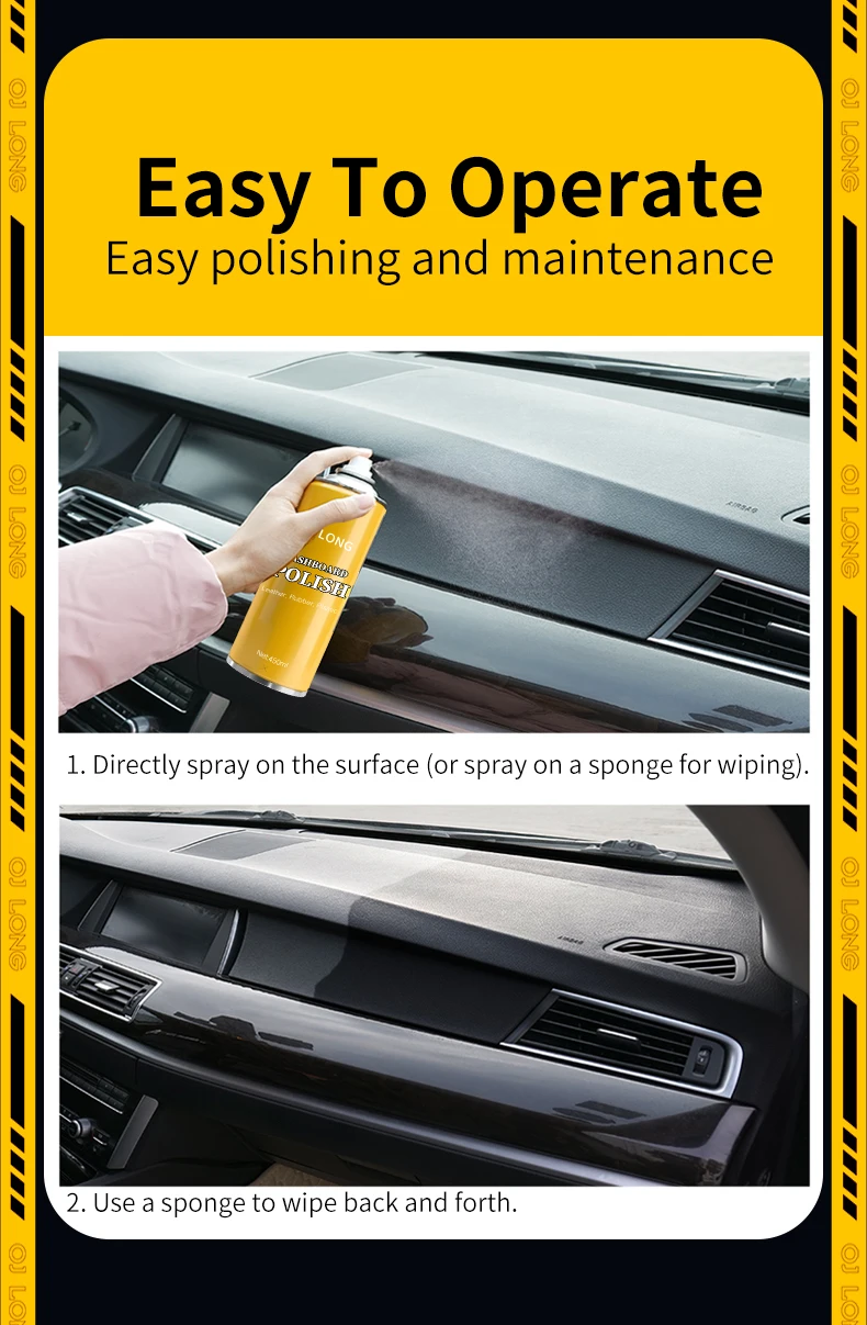 Car Wax Shine Dashboard Polish Spray  Interior Shine Silicone Aerosol Spray Wax Dashboard Polish