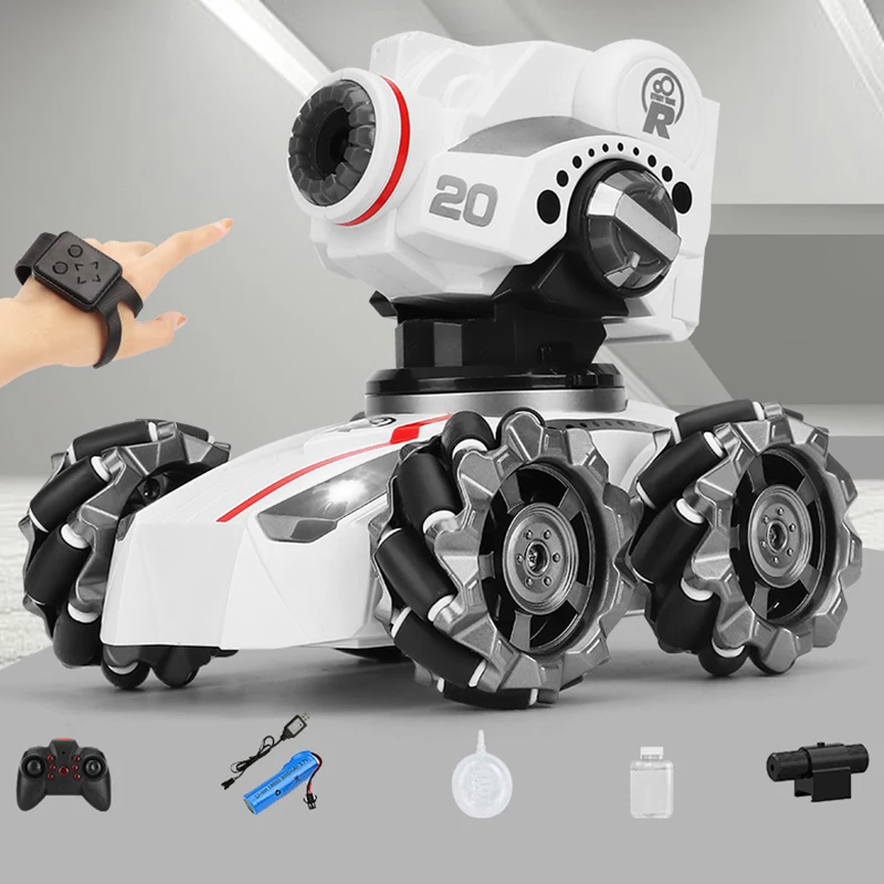 3 In 1 2.4g 4wd Remote Control Tank Watch Gesture Sensing Rc Car Water Bomb Drift Toy Car