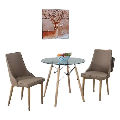 2023 Round tempered glass tables for office / meeting room / cafe shop