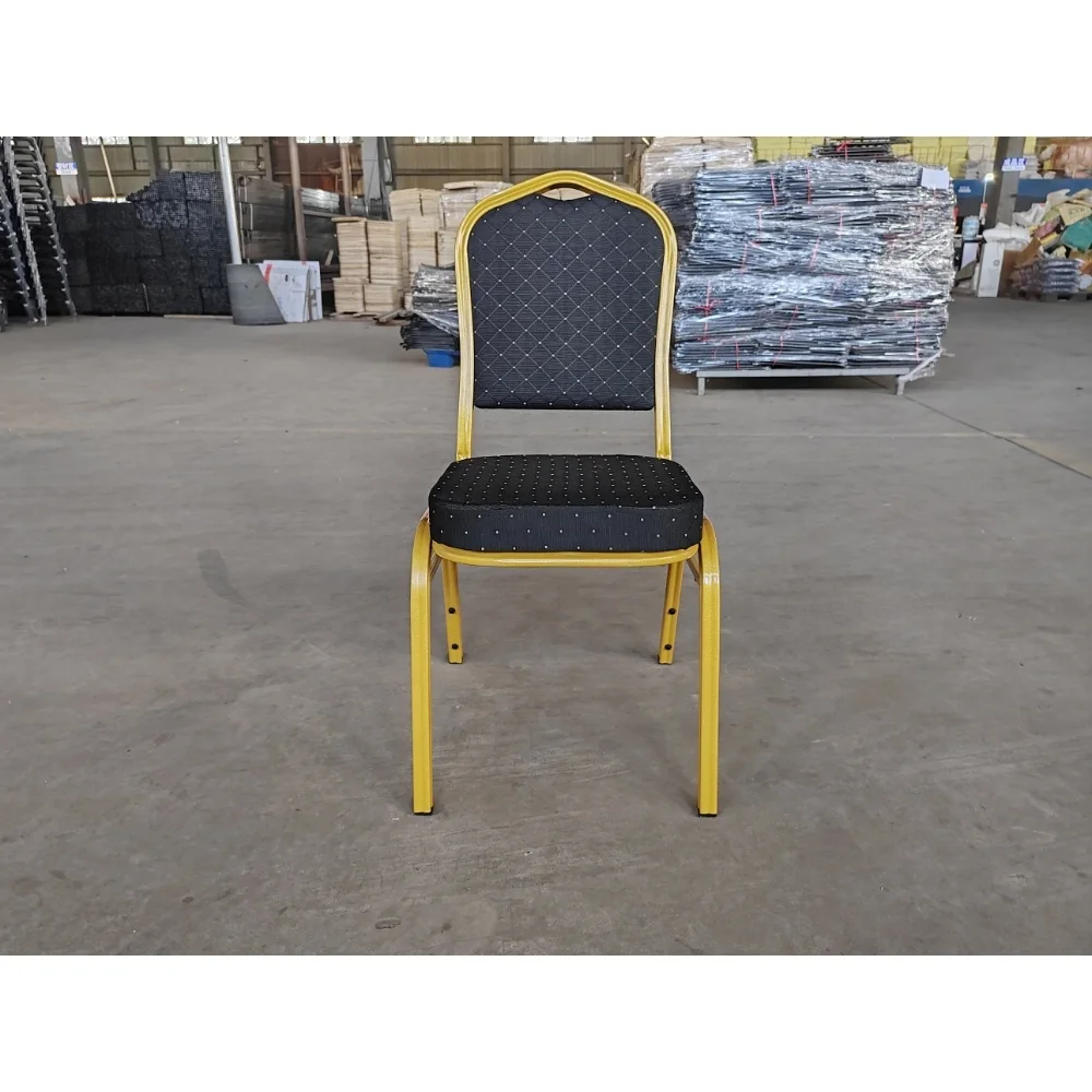 High Back Stackable OEM Colors Metal Frame Hotel Chairs Fabric Cushion Seat Hotel Banquet Chair