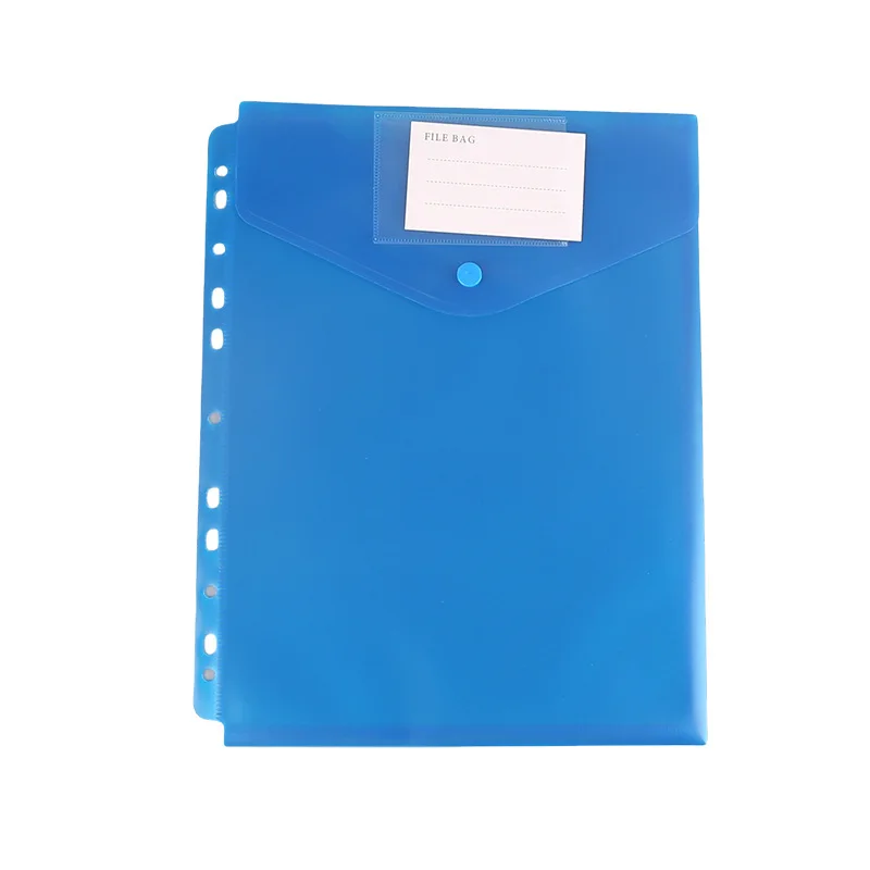Transparent A4 11-Hole Snap Button Waterproof Document Bag PP Material Folder For Student Examinations Storage