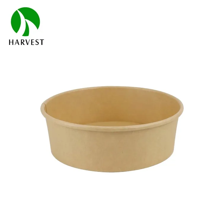 Eco Friendly Kraft salad bowls disposable brown take out food grade paper ramen bowl