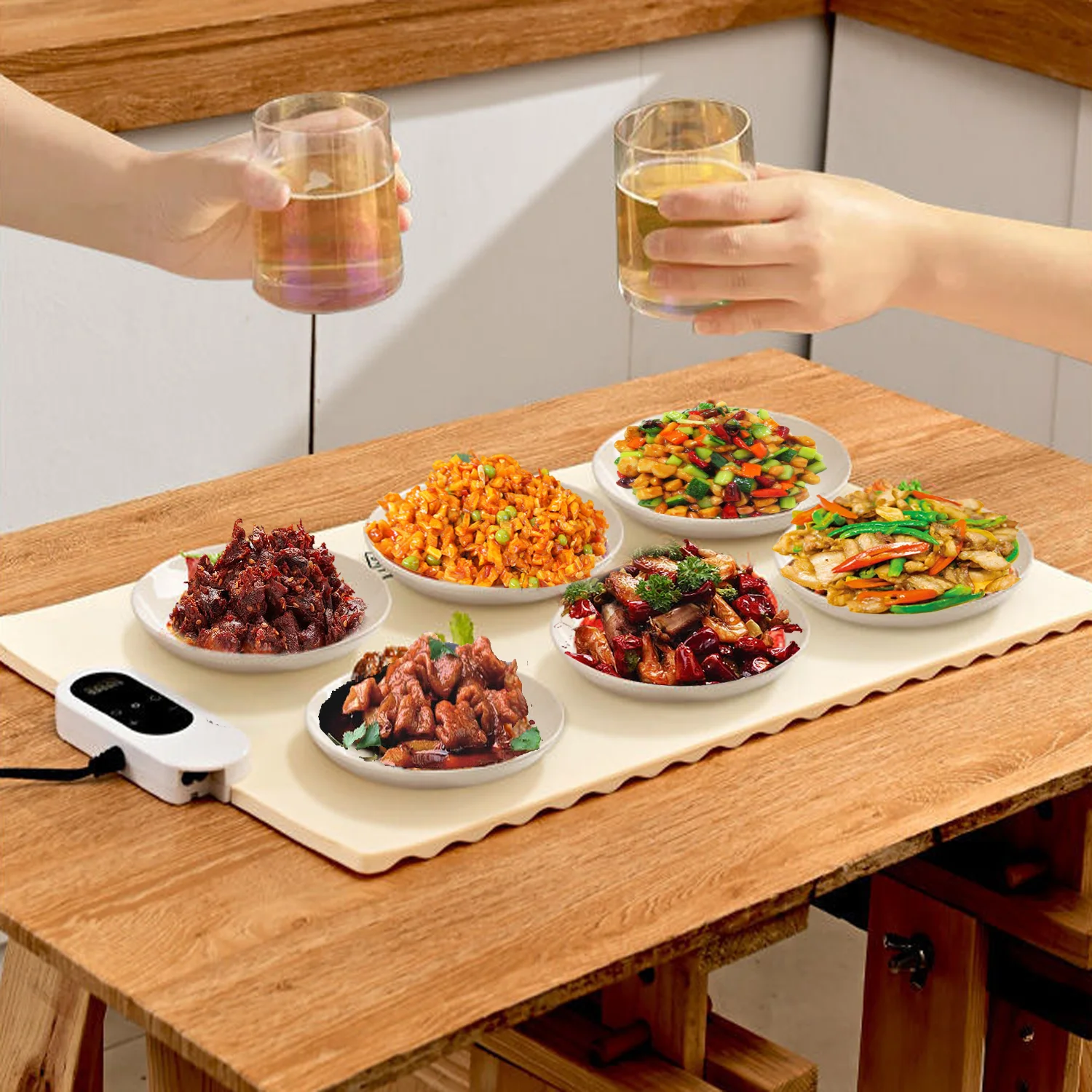 Warming Trays for Buffets Party Silicone Heating Mat for Food with 6 Temperature Settings Rollable Food Warmer Plate,Warming mat