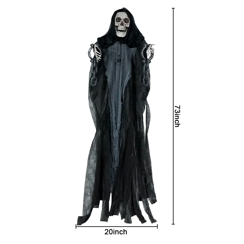 Life Size Animatronics 2024 Halloween Home Decorations Accessories Horror Hanging Ghost Animated With Glowing Eyes