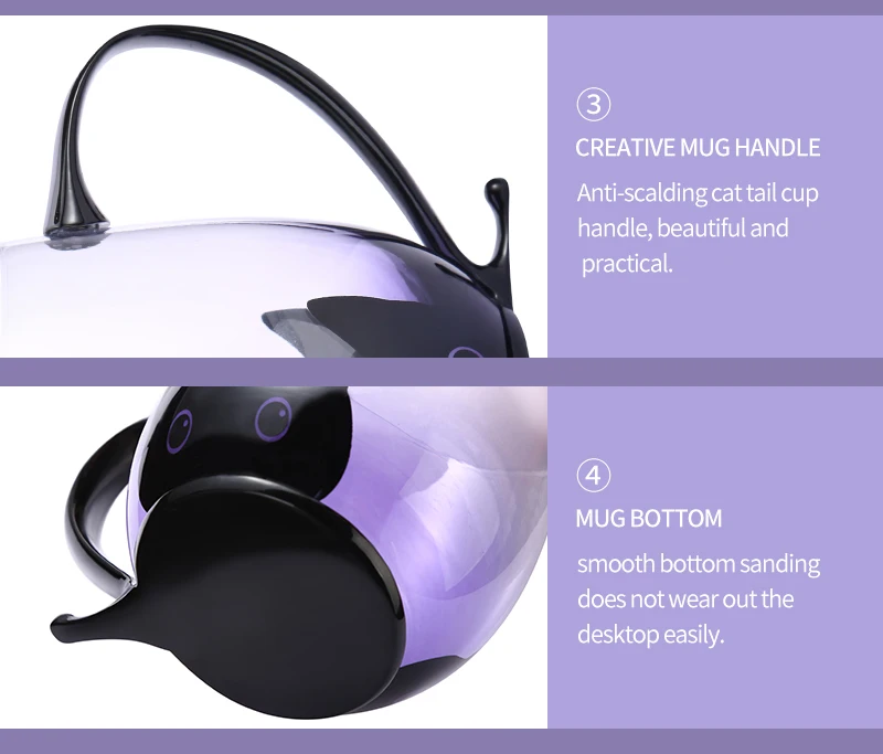 B098B Amazon Top Seller Personalized Beer Magic Drinking Gradient Tea Cups Wholesale Coffee Clear Glass Mugs With Handles