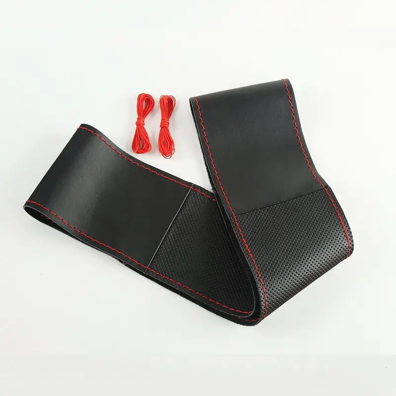 2022 hot sale 38cm Leather hand-sewn  car steering wheel cover