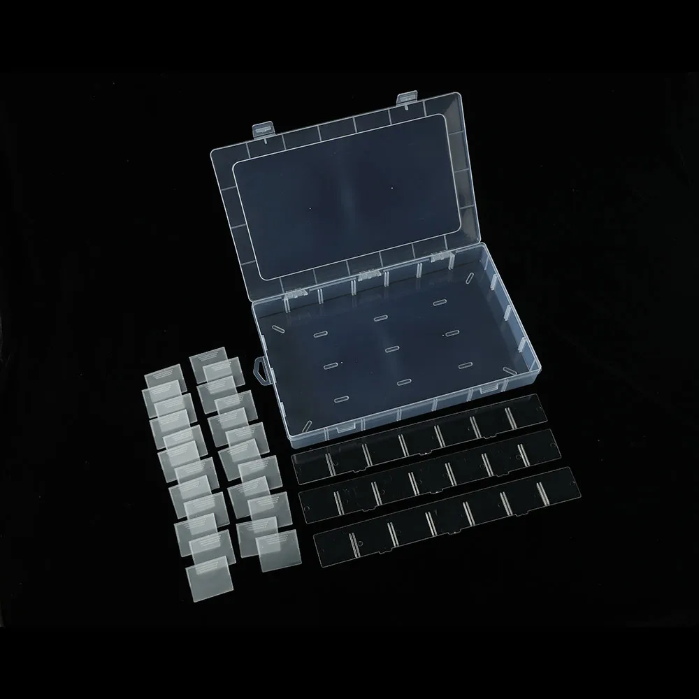 Plastic Lego Storage Box 24 Grid Movable Tool Parts And Partition Jewelry Storage Case Transparent Storage Boxes & Bins