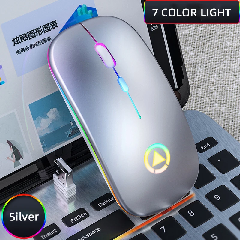 2021 QIYU перезаряжаемая 2 4 ГГц тонкая Беспроводная игровая мышь Inalambrico USB оптическая 1600 точек/дюйм Портативные компьютерные