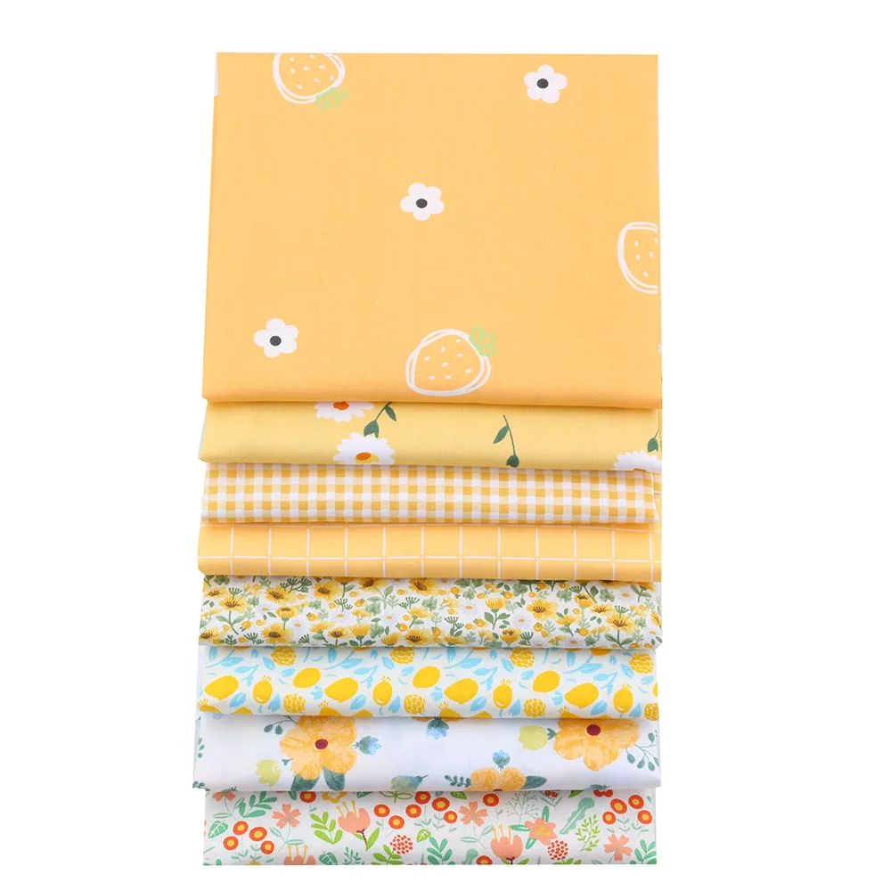 High Quality Yellow Flower Printed 100% Cotton Fabric Home Textile Cloth