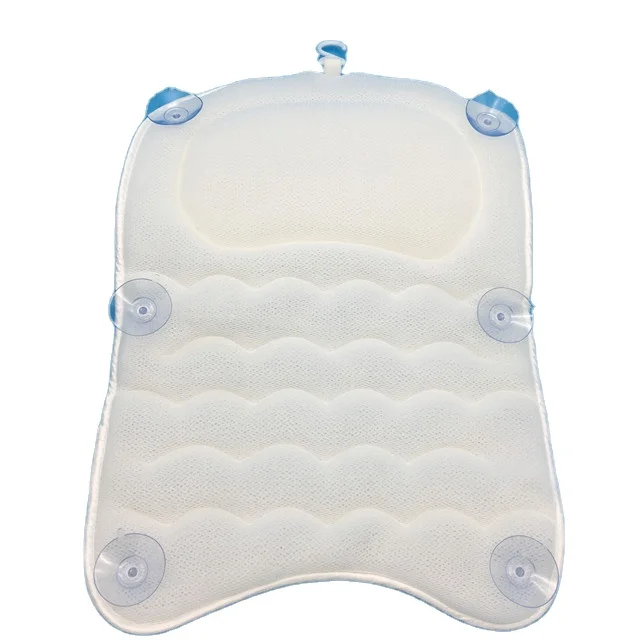 Wholesale ergonomic spa wedge bath pillows for tub neck and back support spa cushion for tub spa bath pillow