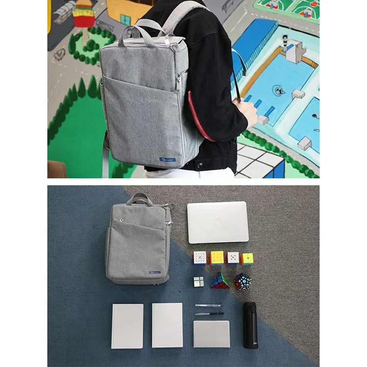 Yongjun Fashion Puzzle Grey Multi-functional Magic Cubes Backpack Shoulder Bag