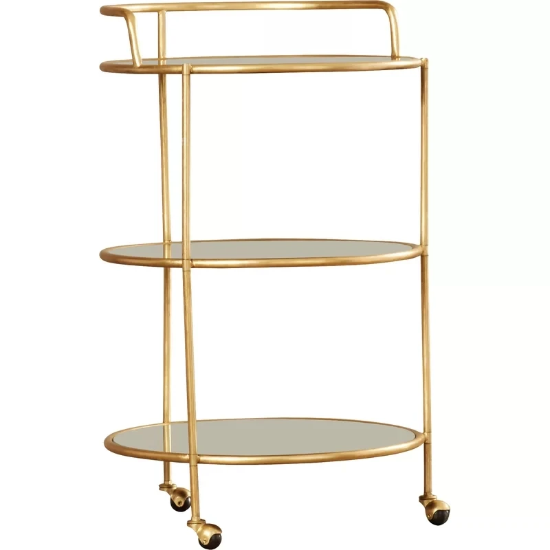 Скандинавская модная многослойная Мобильная металлическая тележка с зеркалом