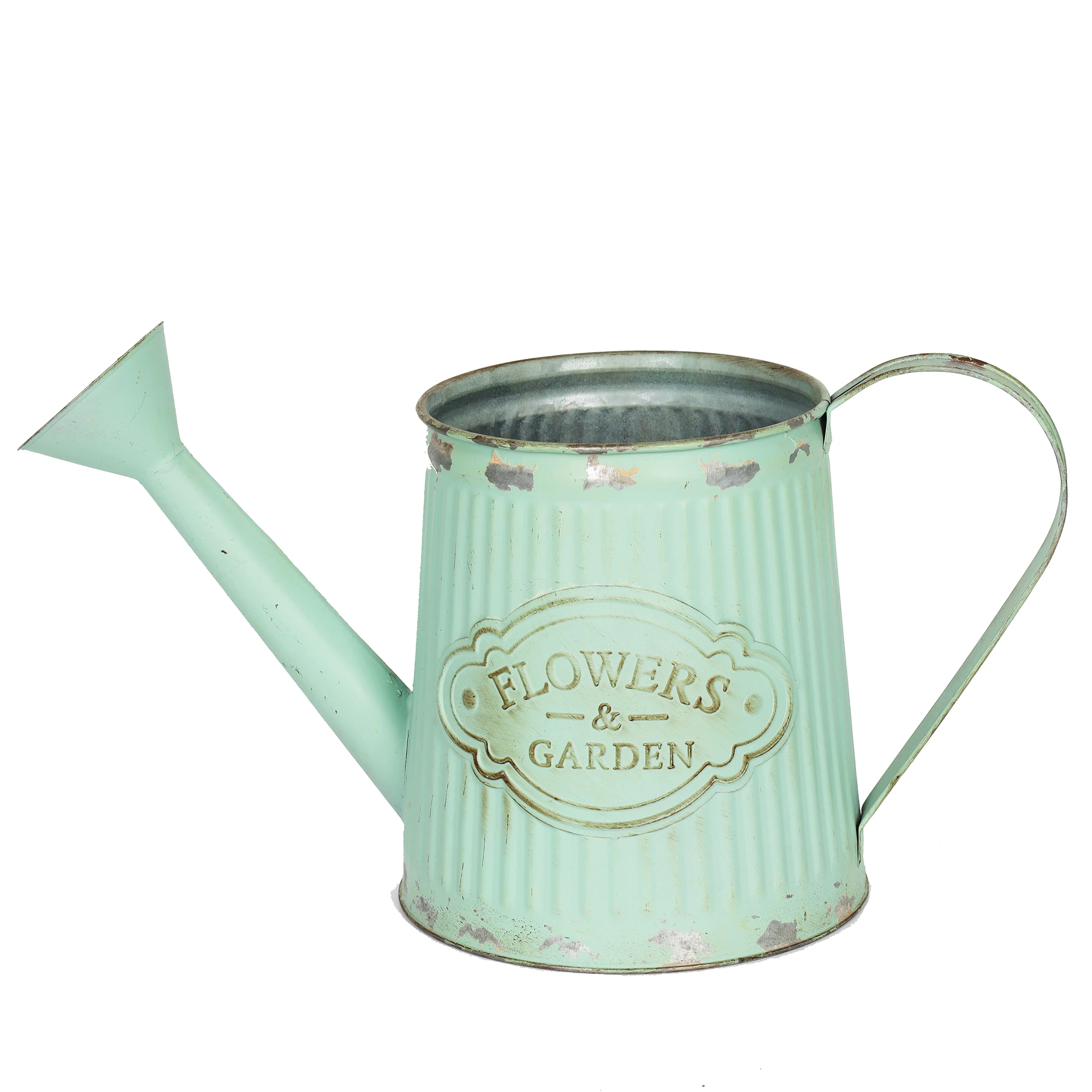 Rustic Metal Floral Pot Tin Water Kettle Shape Flower Shower Container Watering Can Home Garden Decor Flowers Bucket