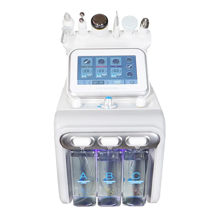 Multifunctional 6 in 1 Portable Smart H2O2 RF Hydra Dermabrasion Oxygen Water Peeling Face beauty machine