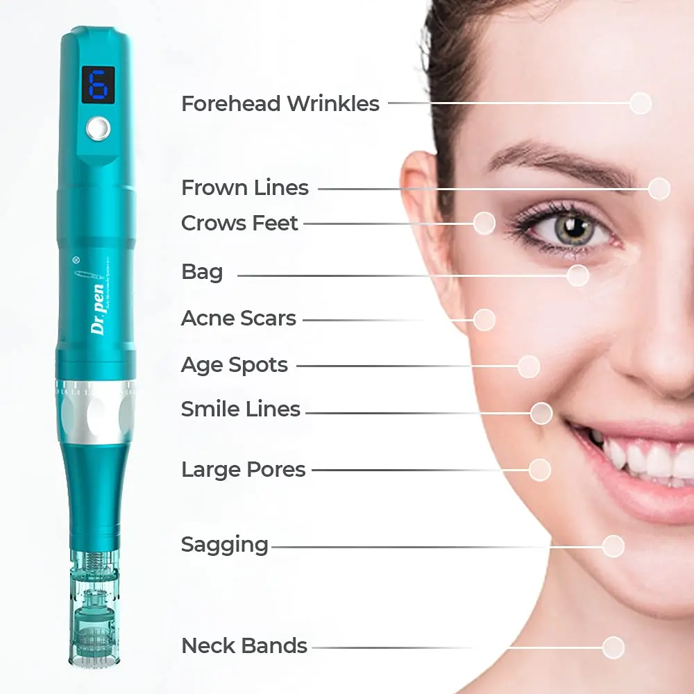 Nest And Most Advanced Dr.Pen A6S - Wireless Electric Cordless Derma Auto Pen - Skin Care Exfoliation Tool Kit