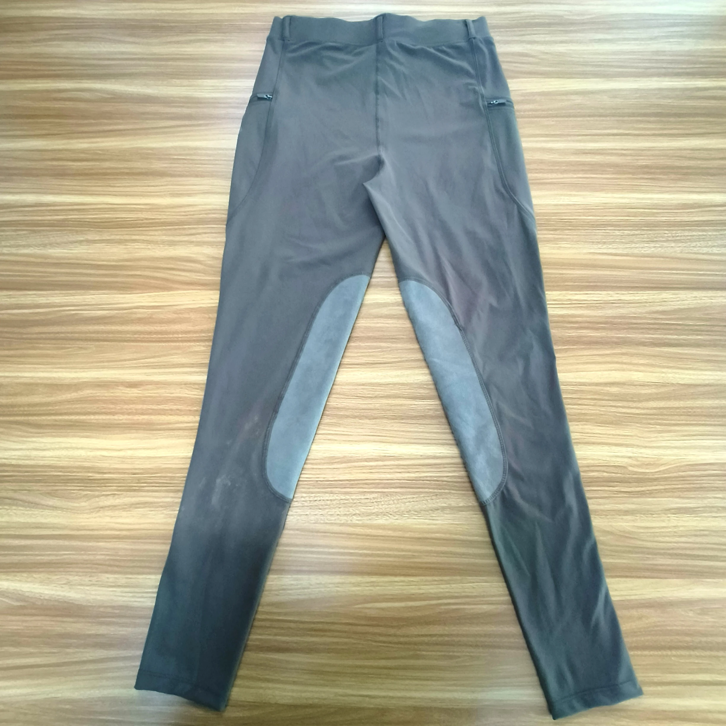 Equestrian Manufacturers Custom Slim Fit Highly Elastic Knee Patch Breeches Zipper Pocket Riding Breeches Equestrian Leggings