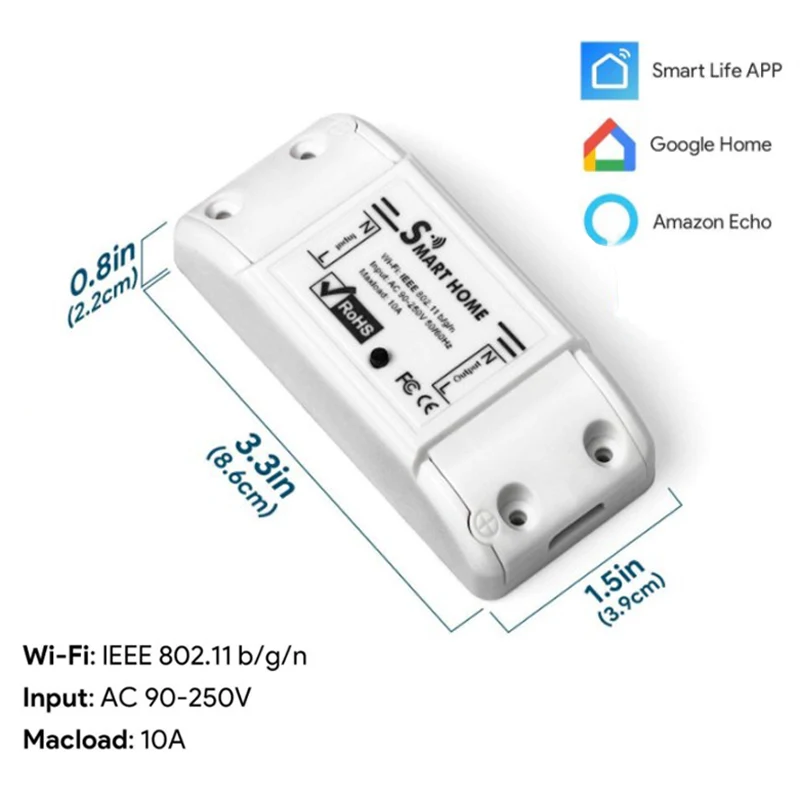Smart WiFi Switch Life APP Remote Control Switch Work Alexa Google Voice Control Household Appliances