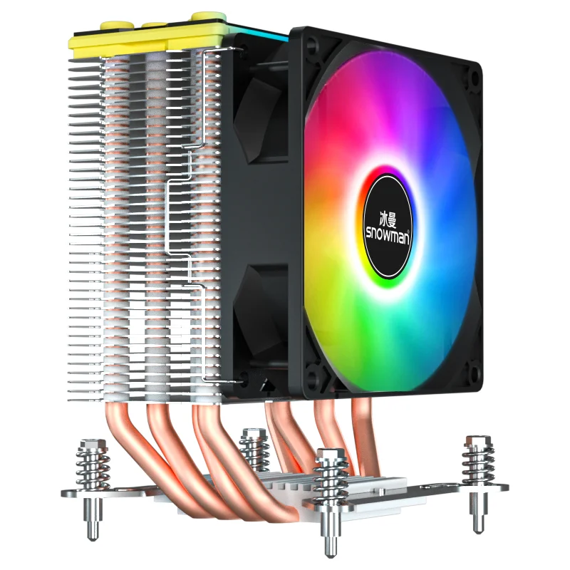 SNOWMAN Hot Sales 4 Heat Pipes CPU Cooler ARGB 4 Pin PWM PC Cooler CPU LGA 1700 1366 1200 2011 115X  AM5 AM4 CPU Fan Cooler