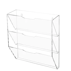 3 Tier Mail Sorter Clear Acrylic Wall Mounted Letter Holder Home Entryway Office Document Organizer Rack