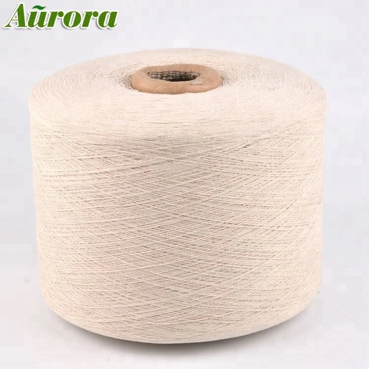 Factory supply orange knitting socks blended yarn Ne17S oe recycled cotton/polyester socks yarn