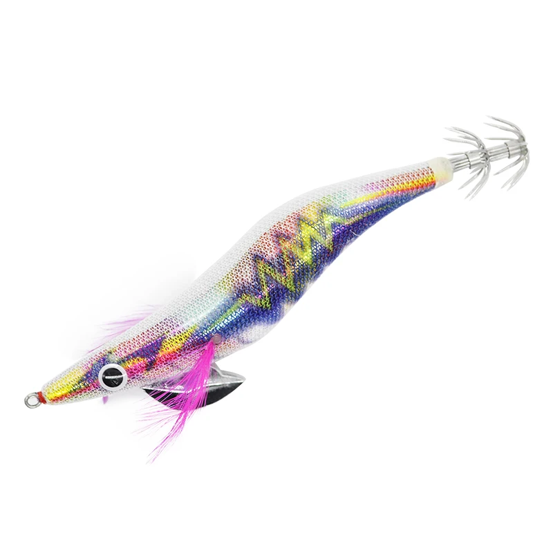 Wholesale High Quality Fishing Lures 3.5#  32g  14cm Hard Baits Fishing bait Squid Jig Hook Wood Shrimp