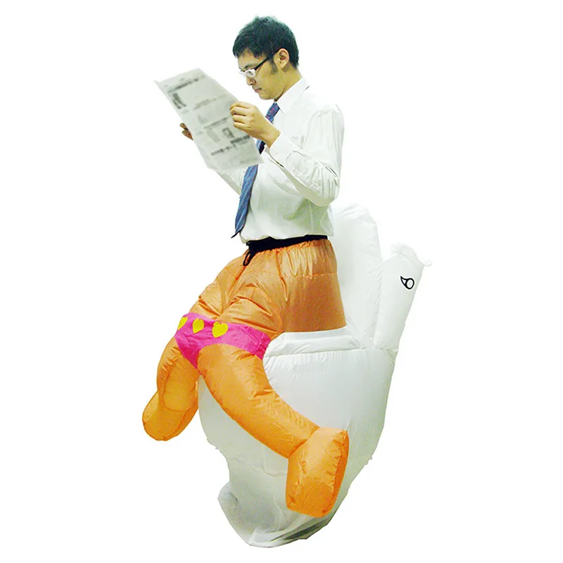 Wholesale Free Size Walking Funny Halloween whimsy Adult toilet Inflatable Costume suit