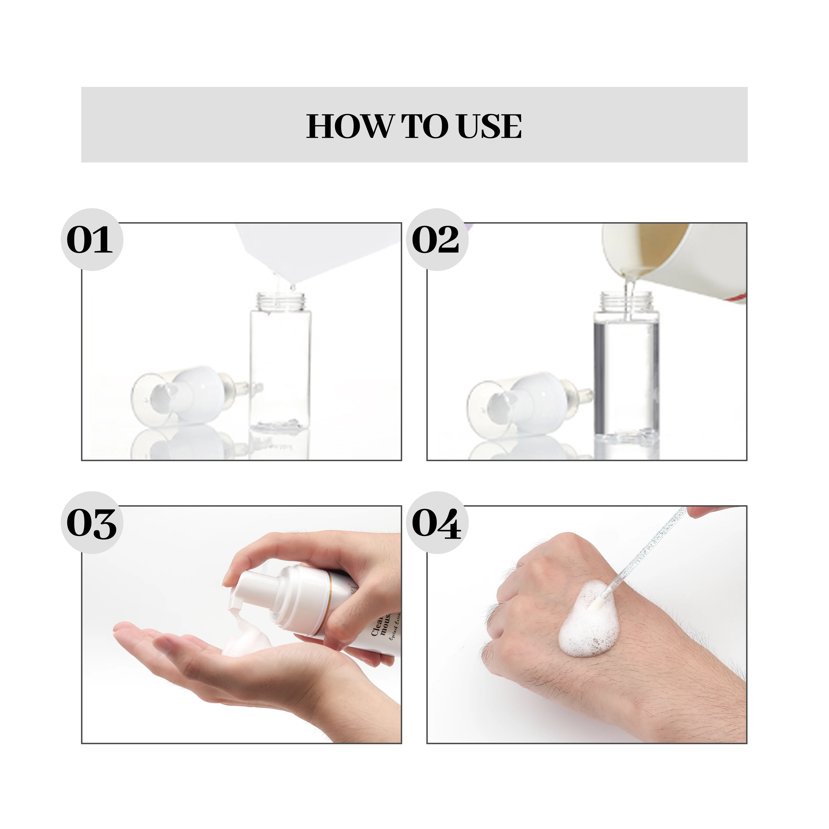 XIUSUZAKI 120ml Eyelashes Extension Wash Lash Lift Concentrate Cleaning Mousse Cleanser Foam Lash Private Label Eyelash Shampoo