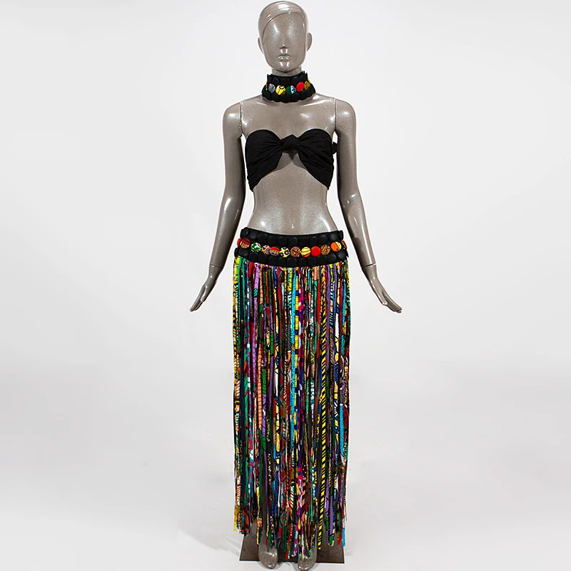 
Bulk African Beads Handmade Jewelry Skirt African Ankara Necklaces Jewelry Conversion Piece Rope Necklace Shawl Tribal SP017 