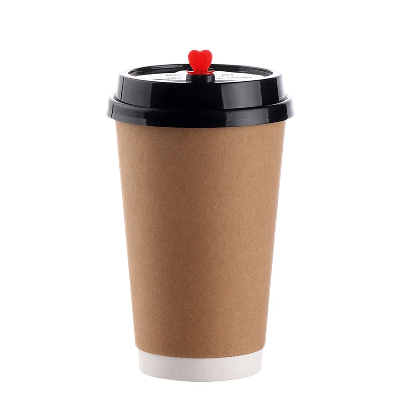 Customized Printed LOGO Coffee Cups With Lids Eco Friendly Double Wall Paper Cups