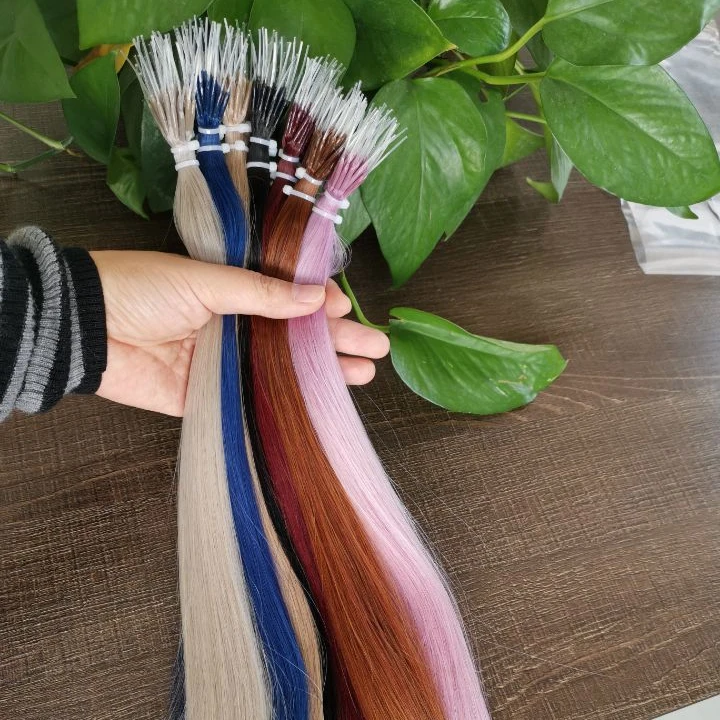 Wholesale Best Quality Double Drawn Russian Nano Ring Virgin Human Hair Extensions With Good Price