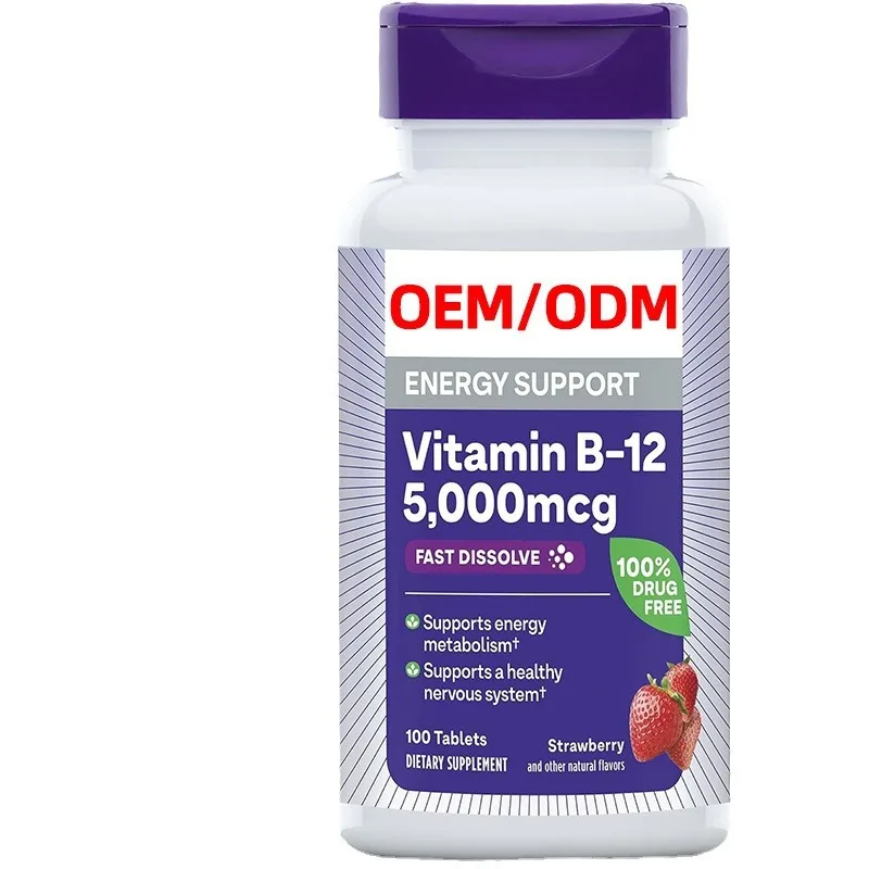 Hot Selling Vitamin B12 Tablet For Nervous System Support And Energy metabolism Supplements Vitamin B12 Fruit Flavor  Candy