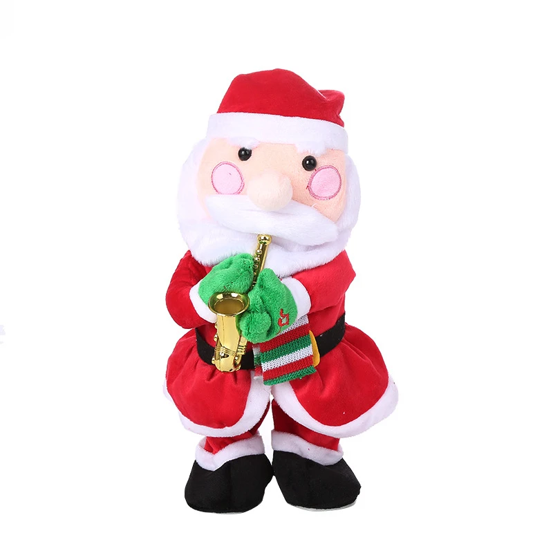 Holiday Cufflinks Singing Dancing Clause Funny Christmas Toys Plush Dog Toy For Children Electronic Cute Plush Doll