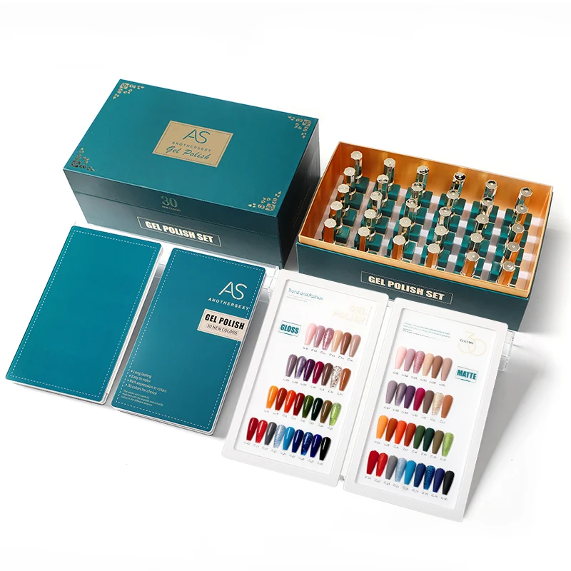AS Popular Selling Christmas Gel Polish Collection 30 Colors Box OEM Unique Design Gel Nail Polish Supplies Set