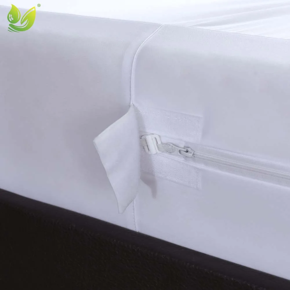 Waterproof Hotel Bed Cover With Zipper All Sides Protection Waterproof Mattress Encasement For Home Use