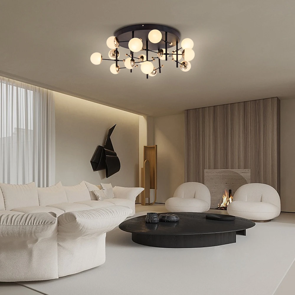 Modern Glass Ball Chandelier Lights Fixtures Home Chandelier Pendant Ceiling Lights