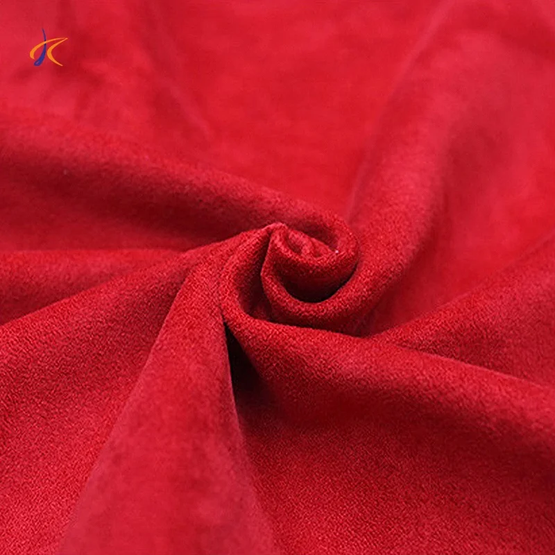 Оптовая продажа, 100% Полиэстеровая ткань, искусственная замша, кожаная щетина, четырехсторонняя эластичная ткань из полиэстера и спандекса