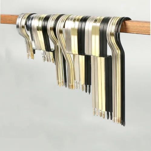 Lavinia wholesale custom black suit wooden hangers unisex hangers with non-slip strip with clips adult kids wooden skirt hanger