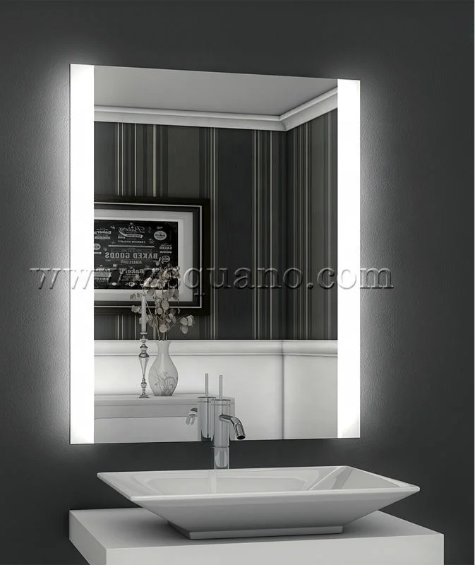 Wall Hung frameless LED Illuminated Bathroom Mirror With touch Sensor switch