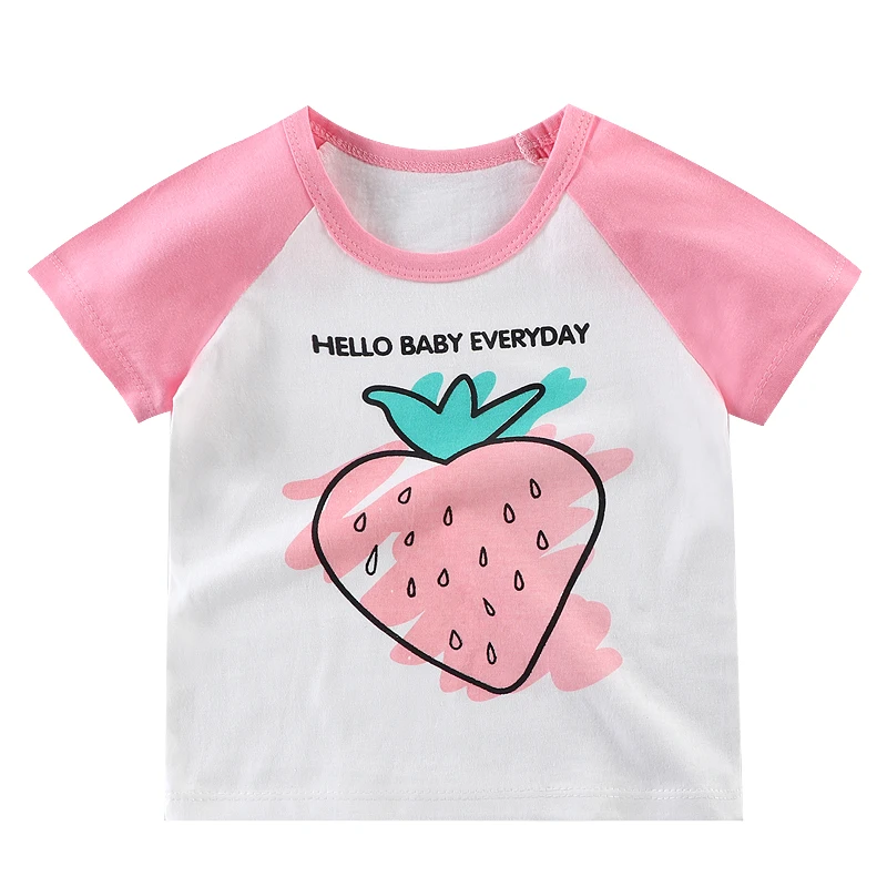 Оптовая продажа Одежда для новорожденных девочек удобный комплект детской одежды детская футболка