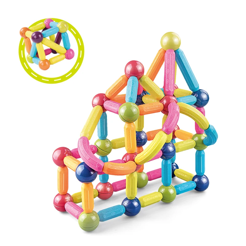 Kids Magnetic Build block Stick Rod Balls Magnet Building Blocks Toys