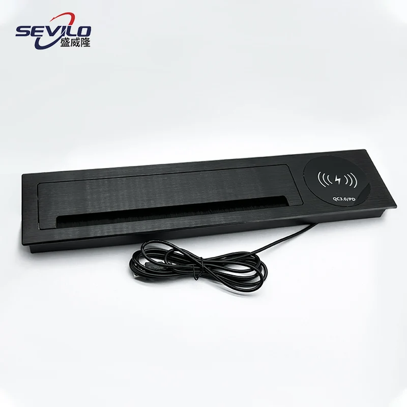 office furniture multimedia slide usb plug socket with wireless charger media socket