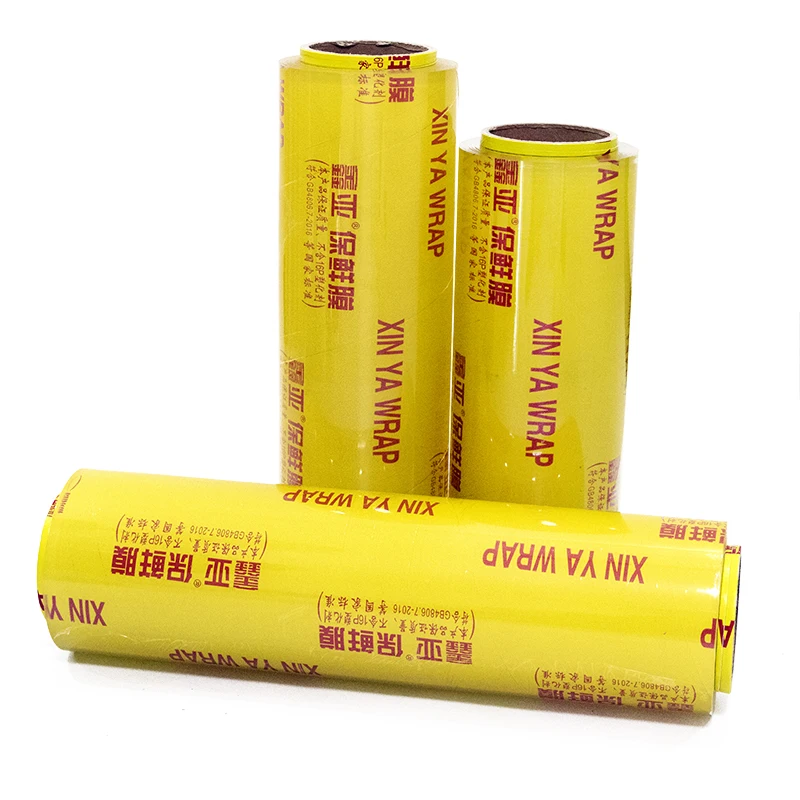 Cling Flim Cling Film Food Wrap Plastic Professional Factory Food Grade Pvc 4 Free Stretch Film Customized OEM Roll Transparent