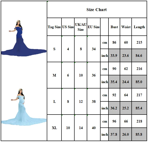 Off Shoulder Solid Color Long Tail Pregnancy  Evening Dress Maternity Dresses Photography