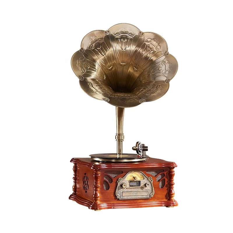 Gramophone big horn retro vinyl record electromechanical European-style living room home  subwoofer